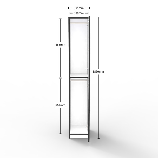 Rapidline 2 Door Melamine Locker Rapid Infinity Natural White / Black