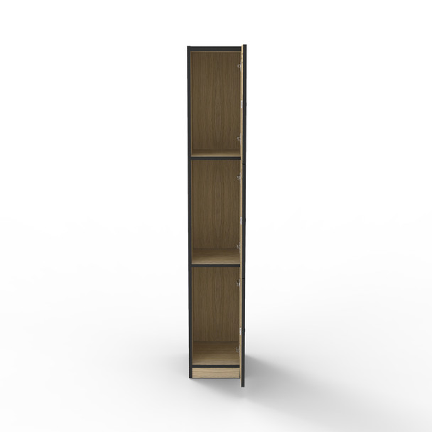 Rapidline Melamine Locker Rapid Infinity 3 Door Natural Oak / Black