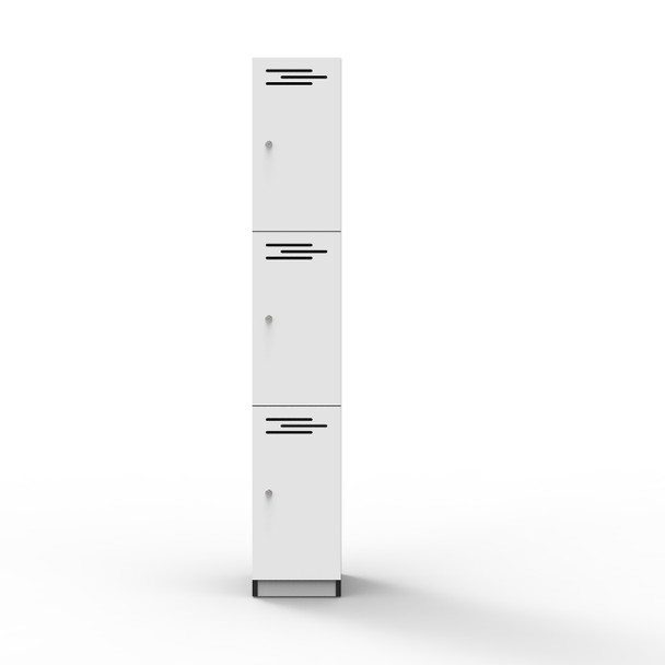 Rapidline 3 Door Melamine Locker Rapid Infinity Natural White / Black