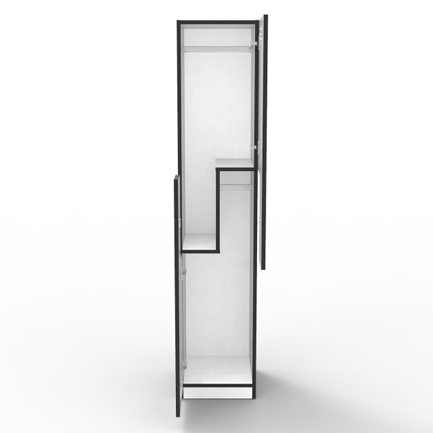Rapidline Melamine Locker Rapid Infinity Step Door Natural White / Black
