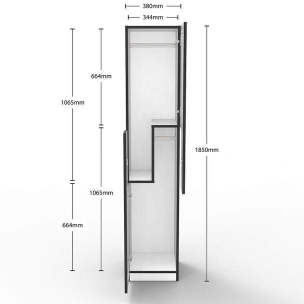 Rapidline Step Door Melamine Locker Rapid Infinity Natural White / Black