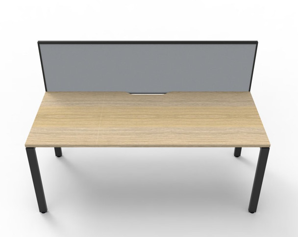 Rapidline Workstation Deluxe Infinity Single Sided Profile Leg 1200 x 750mm with Screen Natural Oak / Black Satin