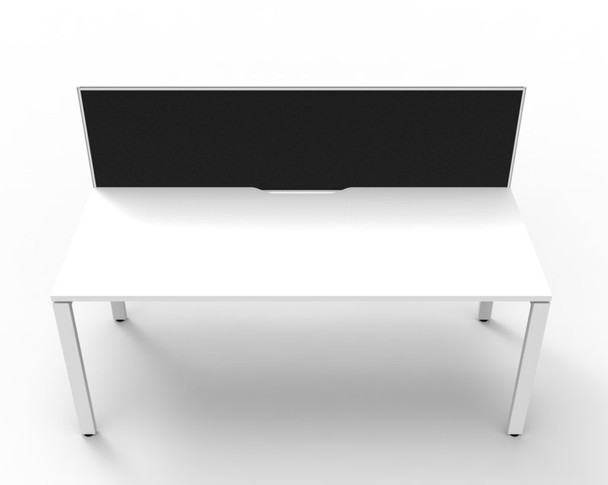 Rapidline Workstation Deluxe Infinity Single Sided Profile Leg 1200 x 750mm with Screen Natural White / White Satin