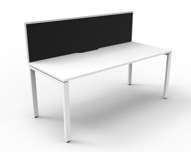 Rapidline Deluxe Infinity Single Sided Workstation Profile Leg 1200 x 750mm with Screen Natural White / White Satin