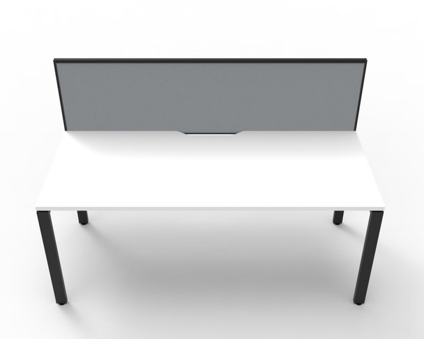 Rapidline Workstation Deluxe Infinity Single Sided Profile Leg 1800 x 750mm with Screen Natural White / Black Satin