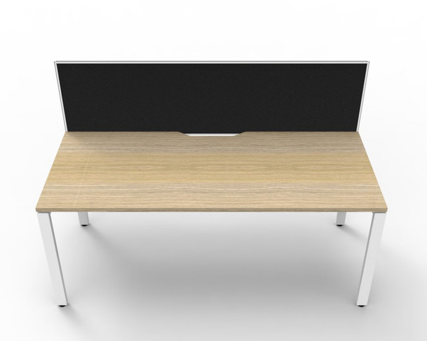 Rapidline Workstation Deluxe Infinity Single Sided Profile Leg 1800 x 750mm with Screen Natural Oak / White Satin