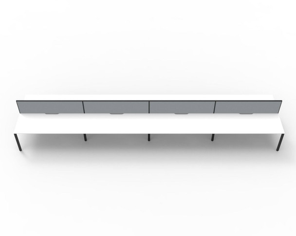 Rapidline 8 Person Workstation Deluxe Infinity Back to Back Profile Leg 1200 x 750mm with Screen Natural White / Black Satin