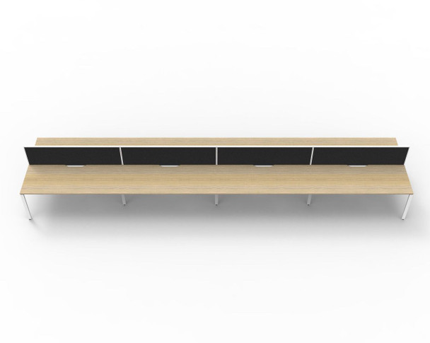 Rapidline #D-IPLDWS8P1275 NO/WS Deluxe Rapid Infinity 8 Person Double Sided Workstation - with Screen Natural Oak/White - rapidline single sided workstation, rapidline double sided workstation | It's A Mega Thing