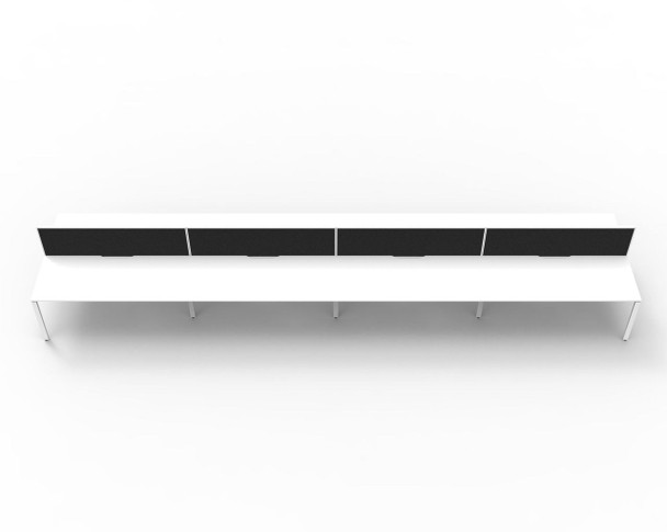 Rapidline 8 Person Workstation Deluxe Infinity Back to Back Profile Leg 1800 x 750mm with Screen Natural White / White Satin
