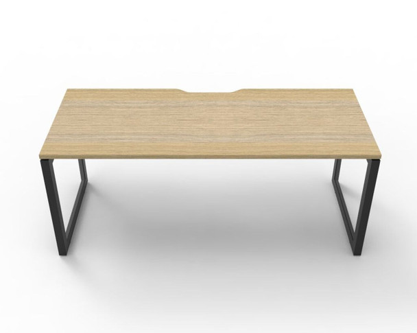 Rapidline #D-ILLS1P1575 NO/BL Deluxe Rapid Infinity 1 Person Single Sided Workstation - No Screen Natural Oak/Black - rapidline single sided workstation, rapidline double sided workstation | It's A Mega Thing