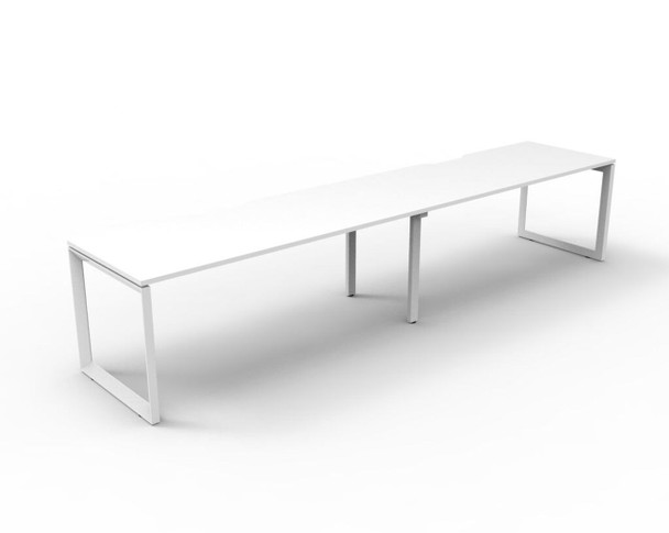 Rapidline Deluxe Infinity Single Sided 2 Person Workstation Loop Leg 1200 x 750mm Natural White / White Satin