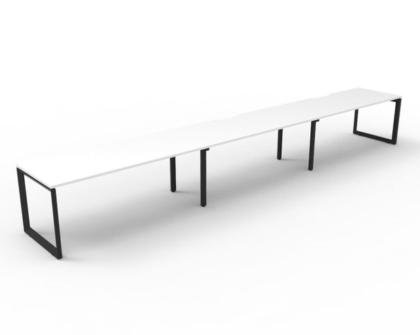 Rapidline Deluxe Infinity Single Sided 3 Person Workstation Loop Leg 1800 x 750mm Natural White / Black Satin