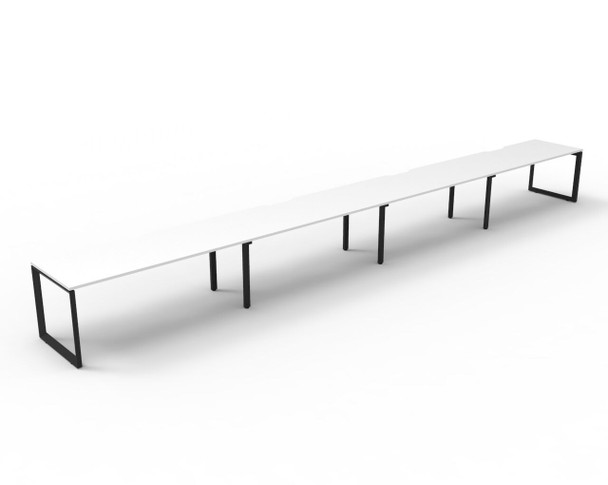 Rapidline Deluxe Infinity Single Sided 4 Person Workstation Loop Leg 1200 x 750mm Natural White / Black Satin