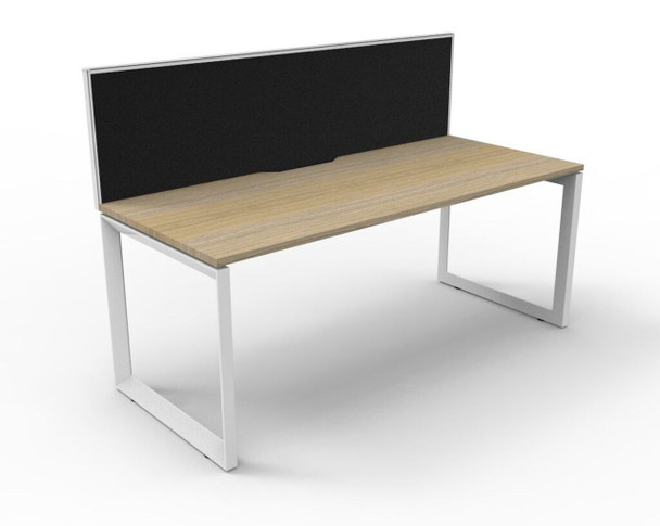 Rapidline Deluxe Infinity Single Sided Workstation Loop Leg 1200 x 750mm with Screen Natural Oak / White Satin