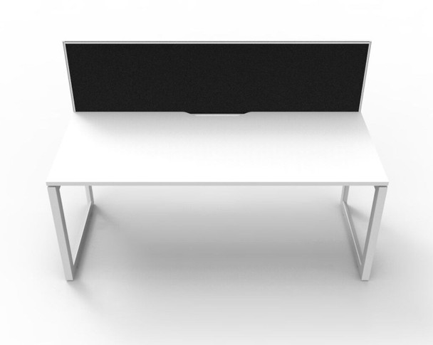 Rapidline Workstation Deluxe Infinity Single Sided Loop Leg 1500 x 750mm with Screen Natural White / White Satin