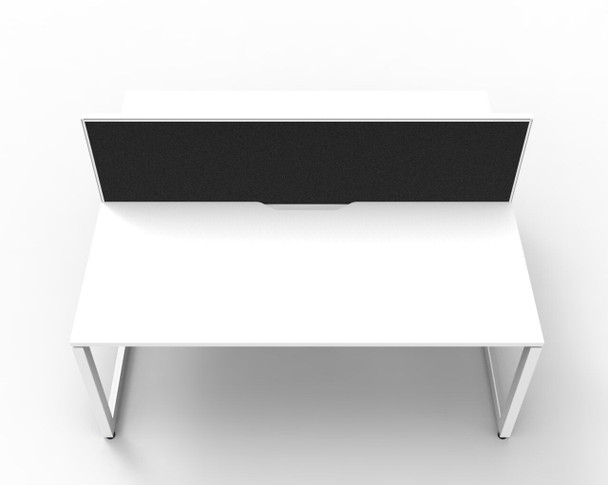 Rapidline Workstation Deluxe Infinity Back to Back 2 Person Loop Leg 1200 x 750mm with Screen Natural White / White Satin