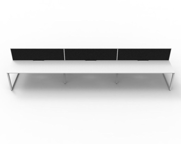 Rapidline 6 Person Deluxe Infinity Back to Back Workstation Loop Leg 1200 x 750mm with Screen Natural White / White Satin