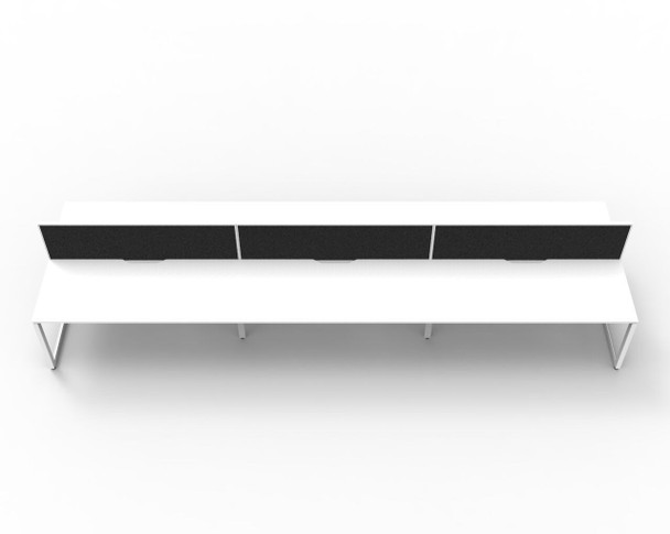 Rapidline Workstation Deluxe Infinity Back to Back 6 Person Loop Leg 1500 x 750mm with Screen Natural White / White Satin