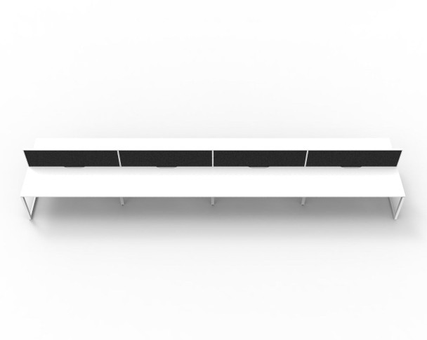 Rapidline 8 Person Workstation Deluxe Infinity Back to Back Loop Leg 1200 x 750mm with Screen Natural White / White Satin