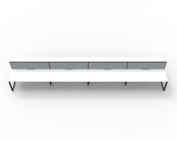 Rapidline 8 Person Workstation Deluxe Infinity Back to Back Loop Leg 1800 x 750mm with Screen Natural White / Black Satin