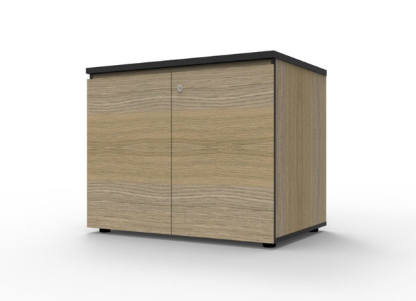 Rapidline Deluxe Infinity Swing Natural Oak / Black 2 Door Cupboard 900 x 600 x 730mm