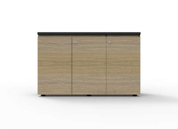 Rapidline Deluxe Infinity Swing 3 Door Cupboard 1500 x 450 x 730mm Natural Oak / Black