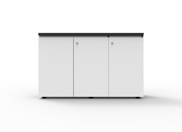 Rapidline Deluxe Infinity Swing 3 Door Cupboard 1500 x 450 x 730mm Natural White / Black