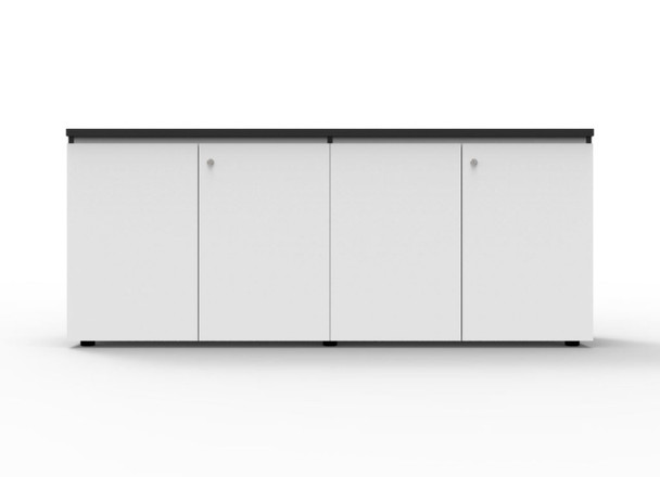 Rapidline Deluxe Infinity Swing 4 Door Cupboard 1800 x 450 x 730mm Natural White / Black