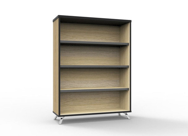 Rapidline Rapid Infinity Bookcase 900 x 315 x 1200mm Natural Oak / Black