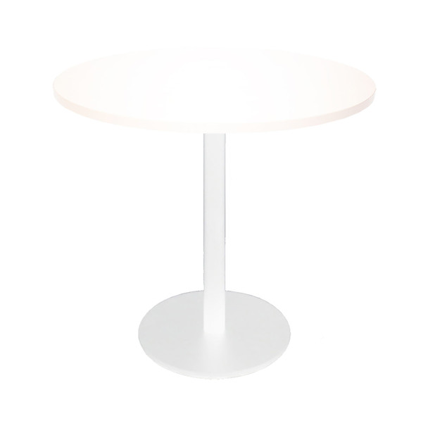 Rapidline Estilo Round Table Flat Disc Base 900mm Diameter Natural White / White