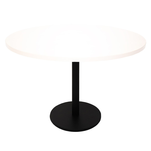 Rapidline Estilo Round Table Flat Disc Base 1200mm Diameter Natural White / Black