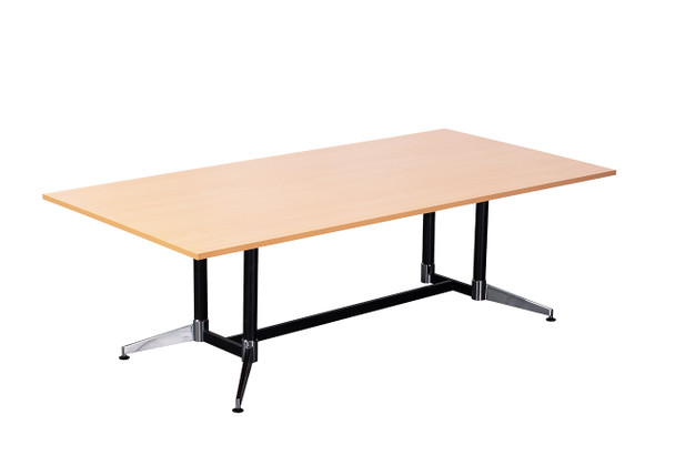 Rapidline Typhoon Meeting and Boardroom Table 2400 x 1200mm Beech / Black Aluminium