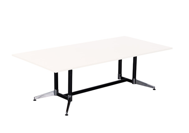 Rapidline Typhoon Meeting and Boardroom Table 2400 x 1200mm Natural White / Black Aluminium