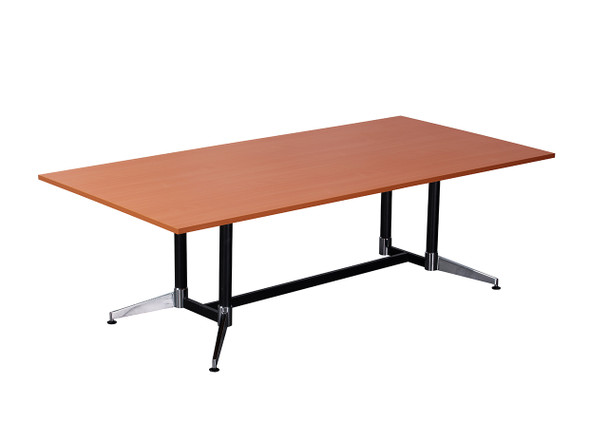 Rapidline Typhoon Meeting and Boardroom Table 2400 x 1200mm Cherry / Black Aluminium