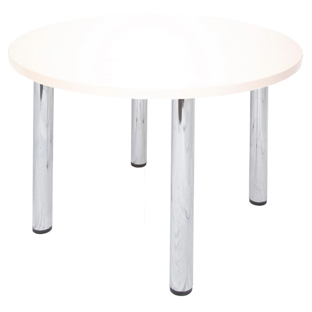 Rapidline Chrome 4 Leg Round Table 900 x 730mm Natural White