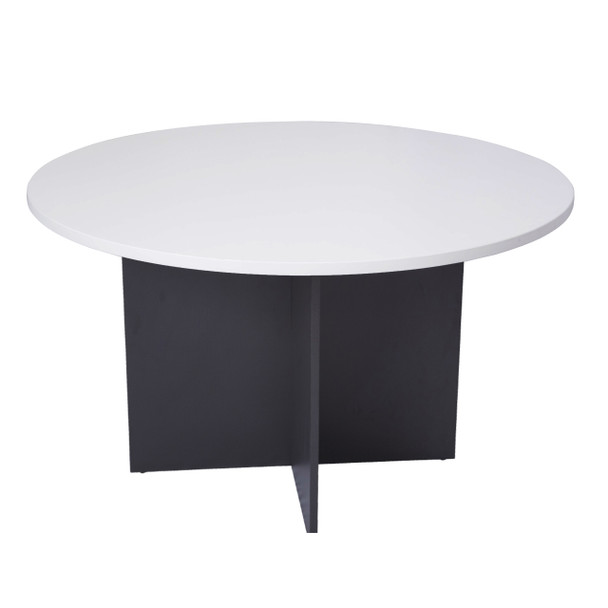 Rapidline Rapid Worker Round Meeting Table 1200mm Diameter Natural White / Ironstone