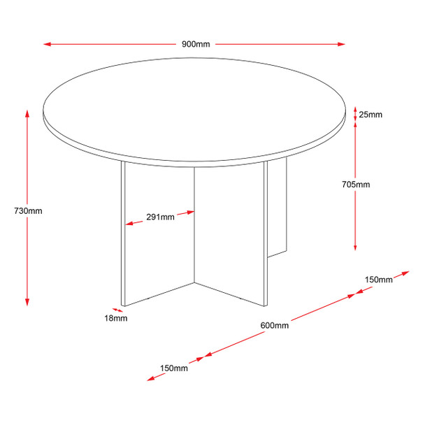 Rapidline Meeting Table Rapid Worker Round 900mm Diameter Beech / Ironstone