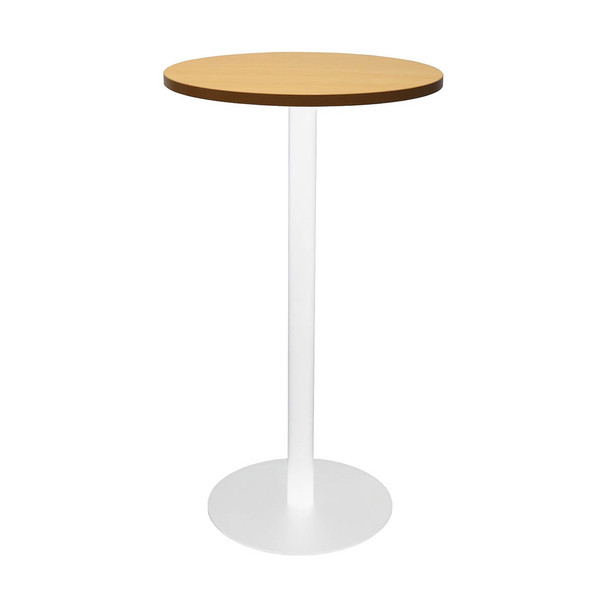 Rapidline Estilo Round Dry Bar Table Flat Disc Base 600mm Diameter Beech / White