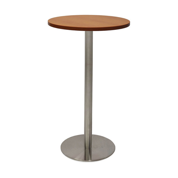 Rapidline Estilo Round Dry Bar Table Flat Disc Base 600mm Diameter Cherry / Stainless Steel