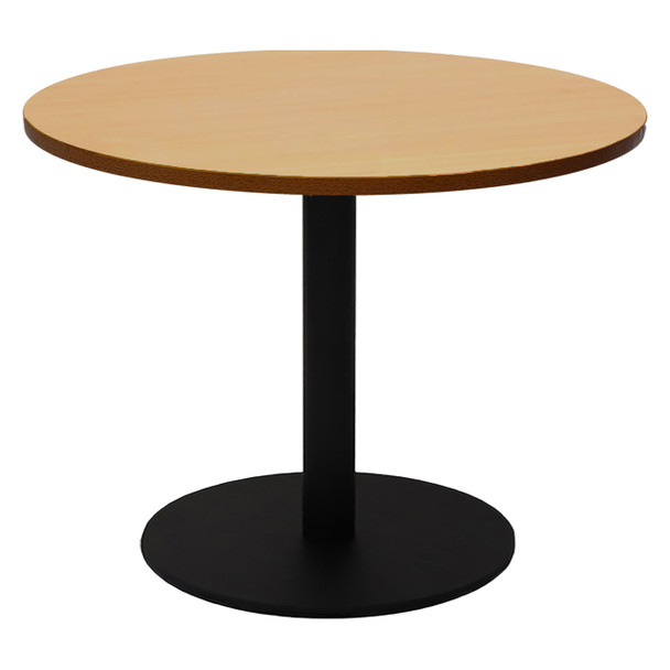 Rapidline Estilo Round Coffee Table Flat Disc Base 600mm Diameter Beech / Black