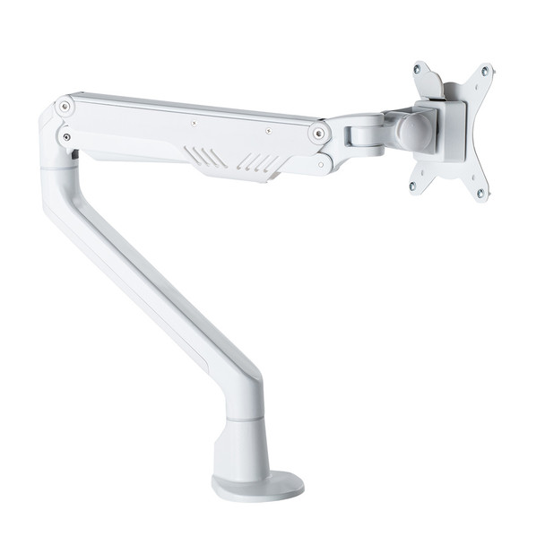 Rapidline Elevate Gas Operated Single Monitor Arm White
