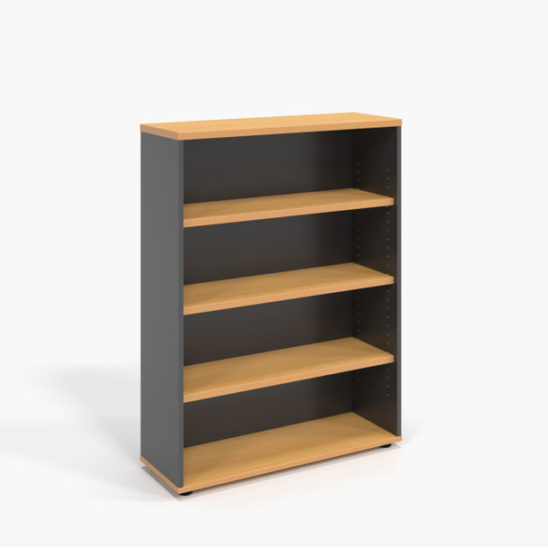 Rapidline Rapid Worker Open Bookcase 3 Adjustable Shelves Beech / Ironstone