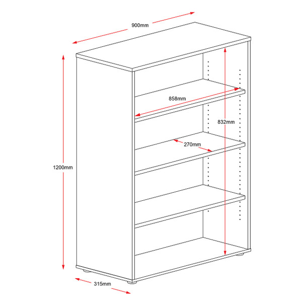 Rapidline Rapid Worker Open Bookcase Beech / Ironstone 3 Adjustable Shelves
