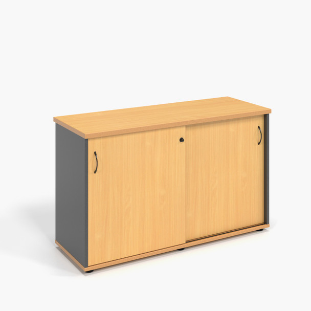 Rapidline Rapid Worker Credenza Sliding Door 1200 x 450 x 730mm Beech / Ironstone