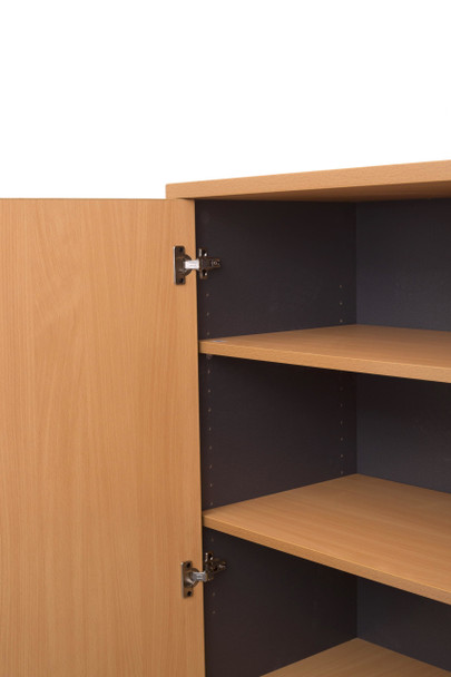 Rapidline #CSC2FD B/I Full Door Cupboard - Includes 1 x Fixed Mid Shelf + 3 x Adjustable Shleves - Fully Lockable - Includes 2 Keys Beech - Rapidline office accessories, rapidline furniture, rapidline industrial | It's A Mega Thing