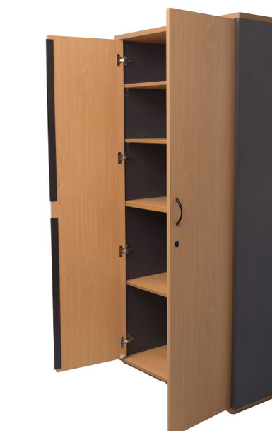 Rapidline #CSC2FD B/I Full Door Cupboard - Includes 1 x Fixed Mid Shelf + 3 x Adjustable Shleves - Fully Lockable - Includes 2 Keys Beech - Rapidline, Rapidline Australia, Rapidline desk, rapidline adjustable desk | It's A Mega Thing