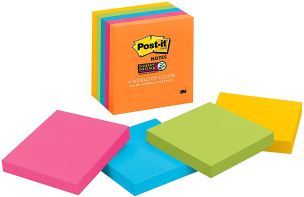 Post-it Super Sticky Notes 654-5SSAU Rio De Janeiro 76 x 76mm Pack of 5