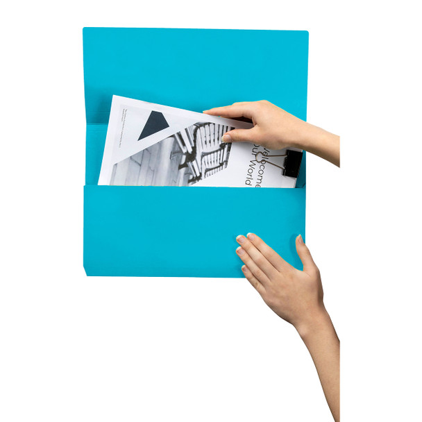 Marbig Foolscap Slimpick Document Wallet Blue Box of 50