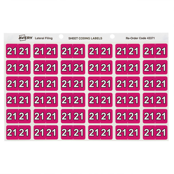 Avery 43371 Year 2021 Side Tab Code Labels | Mega Office Supplies