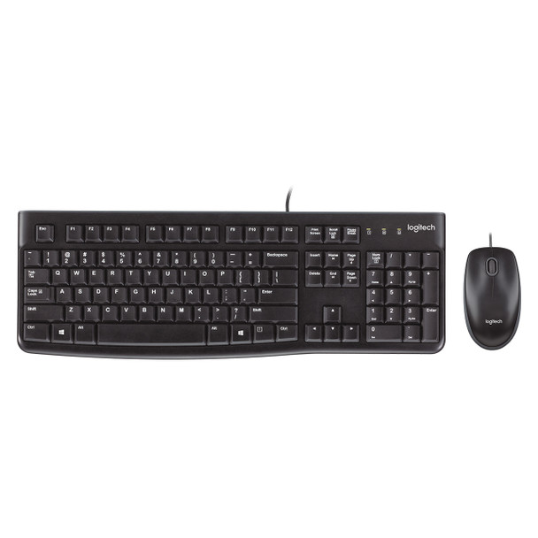 Logitech MK120 USB Wired Keyboard and Mouse Combo Black